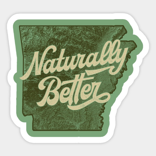 Arkansas, Naturally Better Sticker by rt-shirts